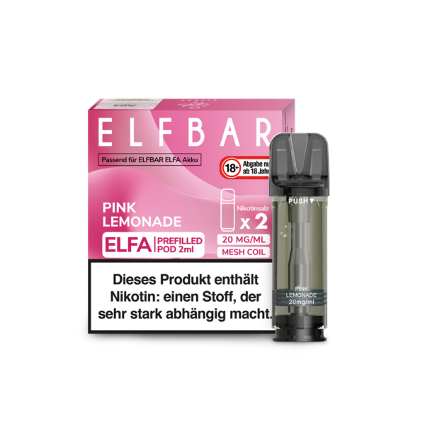 Pink Lemonade - ELF BAR ELFA PODS - 20MG 2ML 2ER PACK -