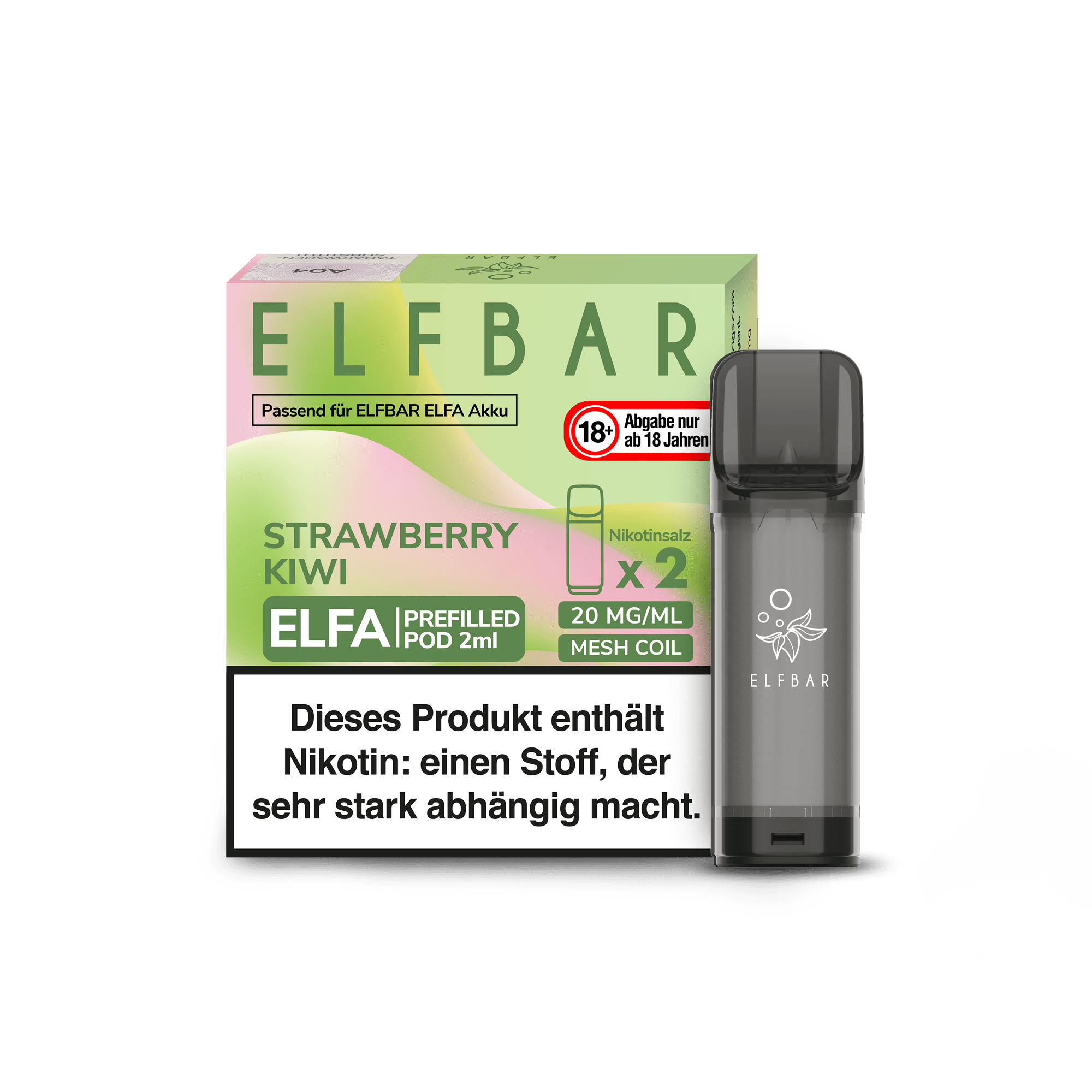 elfbar-elfa-pods_strawberry-kiwi Strawberry Kiwi - ELF BAR ELFA PODS - 20MG 2ML 2ER PACK – Bild 1