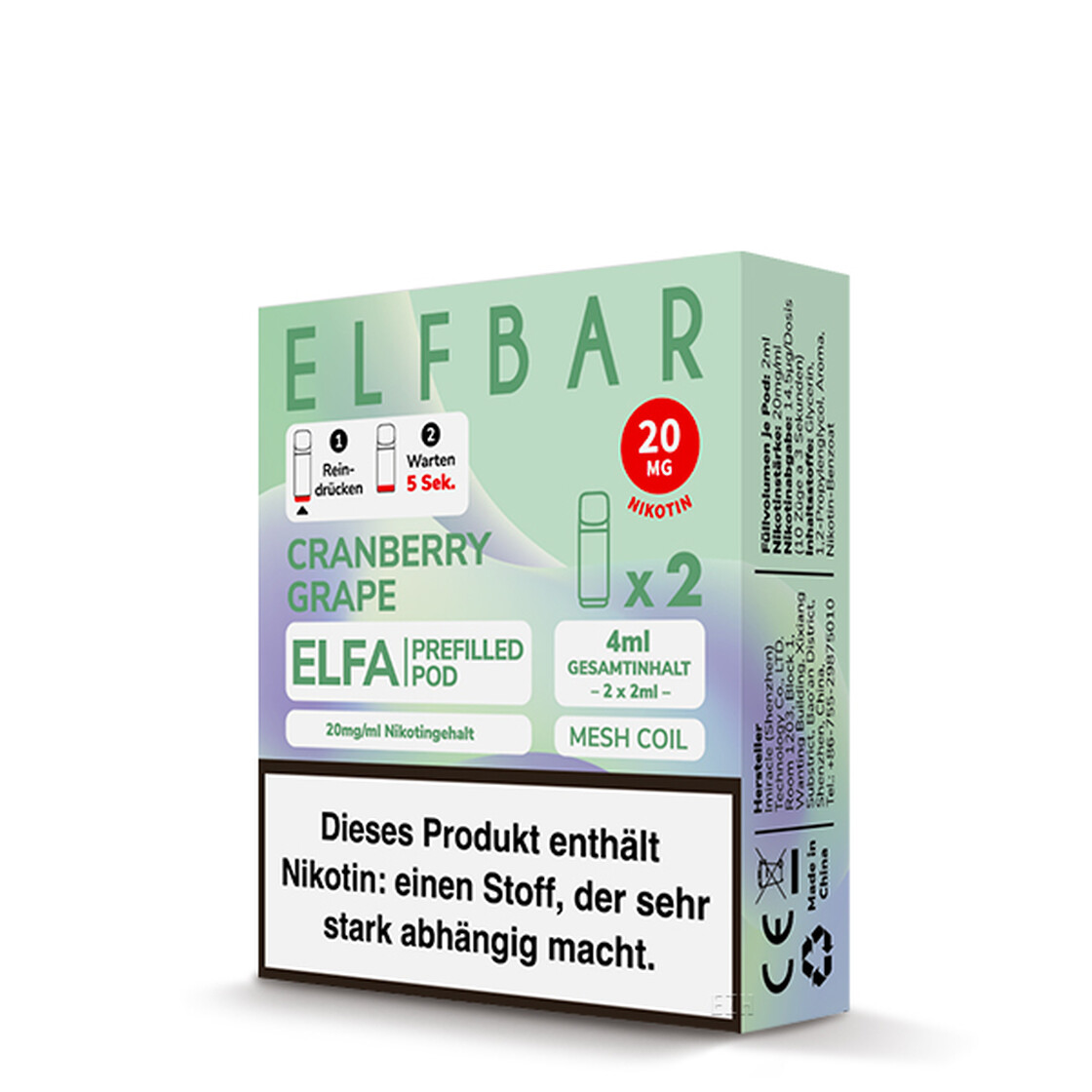elf-bar-elfa-pod-20mg-cranberry-grape Cranberry Grape - ELF BAR ELFA PODS - 20MG 2ML 2ER PACK – Bild 1