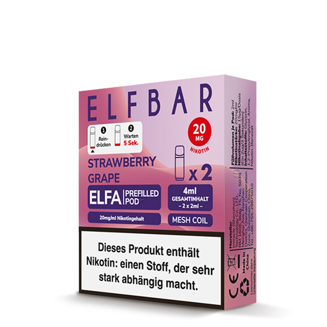 elf-bar-elfa-pod-20mg-strawberry-grape Strawberry Grape - ELF BAR ELFA PODS - 20MG 2ML 2ER PACK – Bild 1
