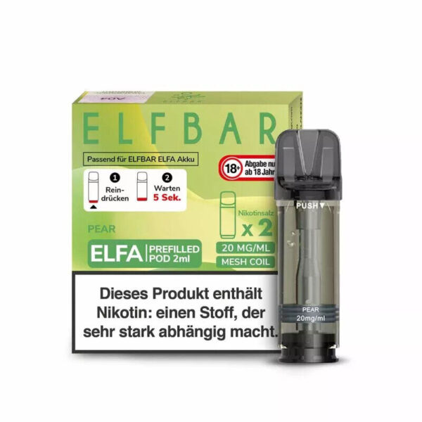 Pear - ELF BAR ELFA PODS - 20MG 2ML 2ER PACK