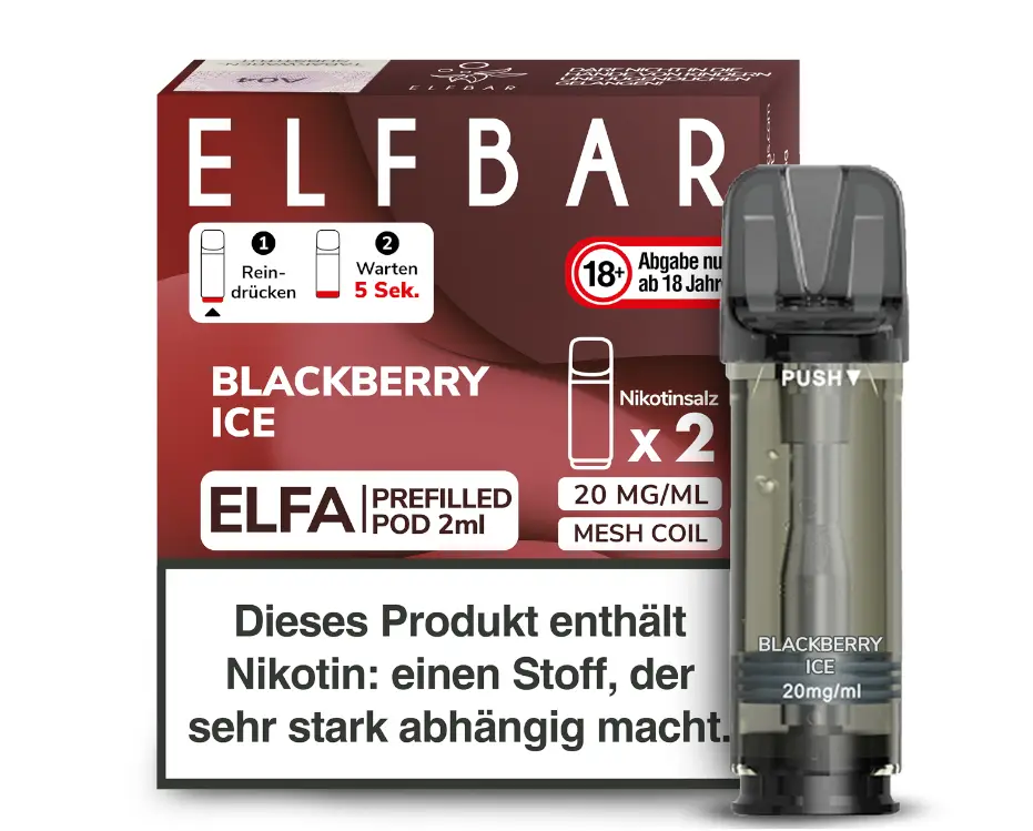 BLACKBERRY Blackberry Ice - ELF BAR ELFA PODS - 20MG 2ML 2ER PACK – Bild 1